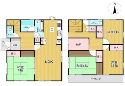延床面積約40坪で各居室も広々としています。
和室も2部屋完備で家族のスタイルで臨機応変に対応できる間取となっています！