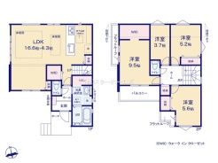 収納たっぷりウォークインクローゼット完備の4LDK。LDKは冬でも安心の床暖房付きで足元からポカポカです！