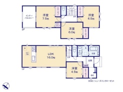 1号棟：
広々としたLDKと、ゆとりある空間が広がる各居室。家族の気配を感じながら、それぞれの時間を大切にできる、心地よい暮らしがここにあります
