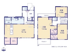 1号棟:
広々とした空間構成で、家族それぞれがのびやかに過ごせる穏やかな住まいを実現しました