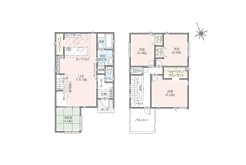 1号棟:
開放的な広がりを感じる設計が魅力です。家族が自然と集い、心地よい調和を感じる住空間が広がります